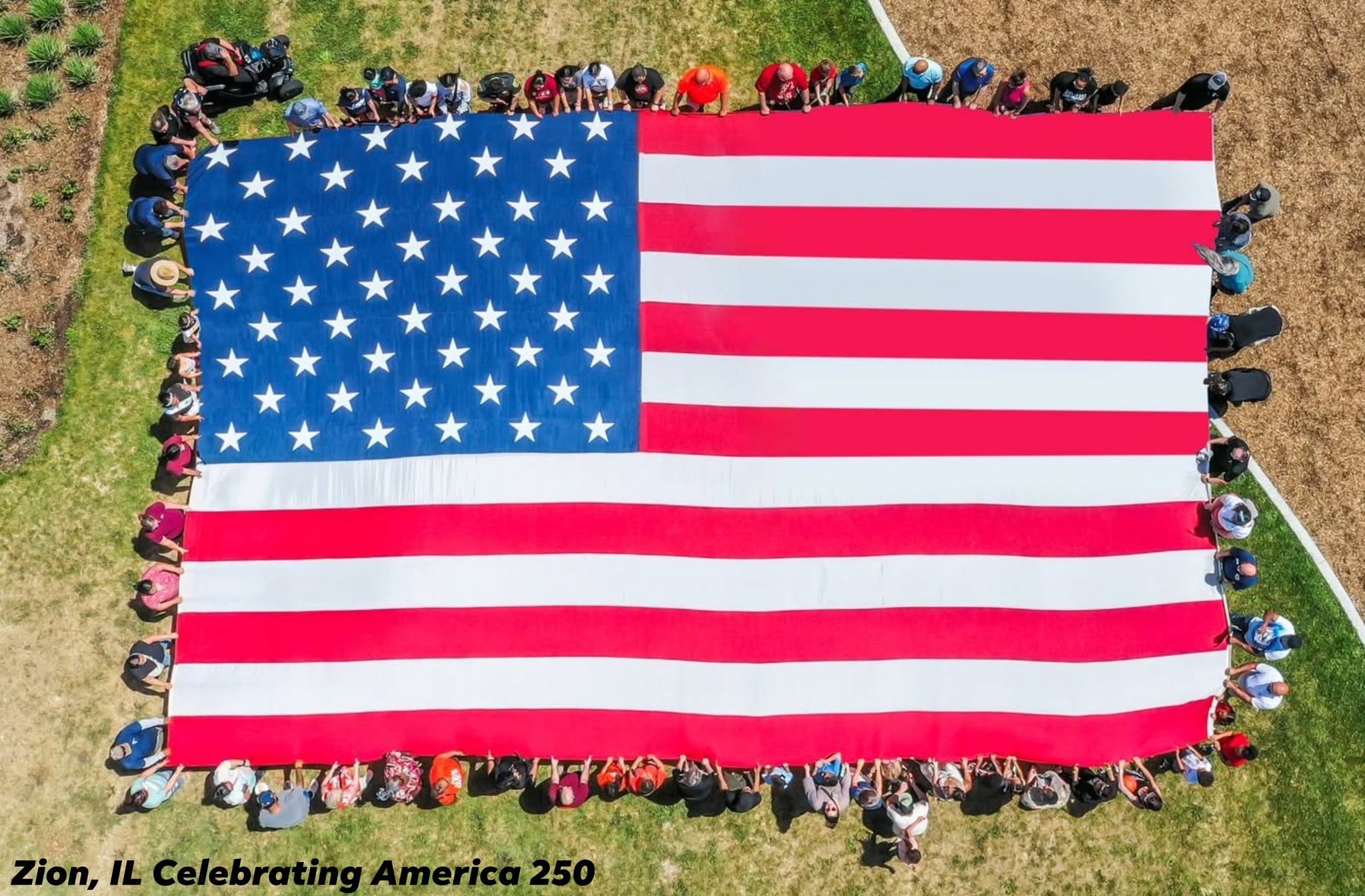 Overhead America 250 Flag Photo at David Park